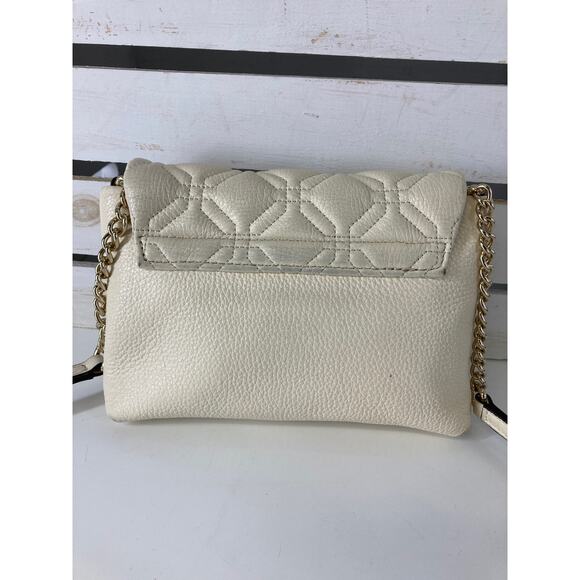 KATE SPADE,SMALL IVORY PEBBLED LEATHER QUILTED CROSSOBODY - Picture 4 of 16